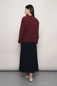 Between Seasons Knit Top Wine (Backorder)