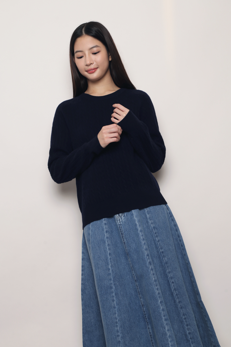 (Premium) Countryside Cable Knit Sweater Navy (Backorder)