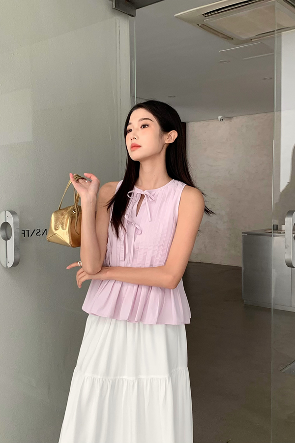 Better Pleats Sleeveless Blouse Periwinkle (Restock)