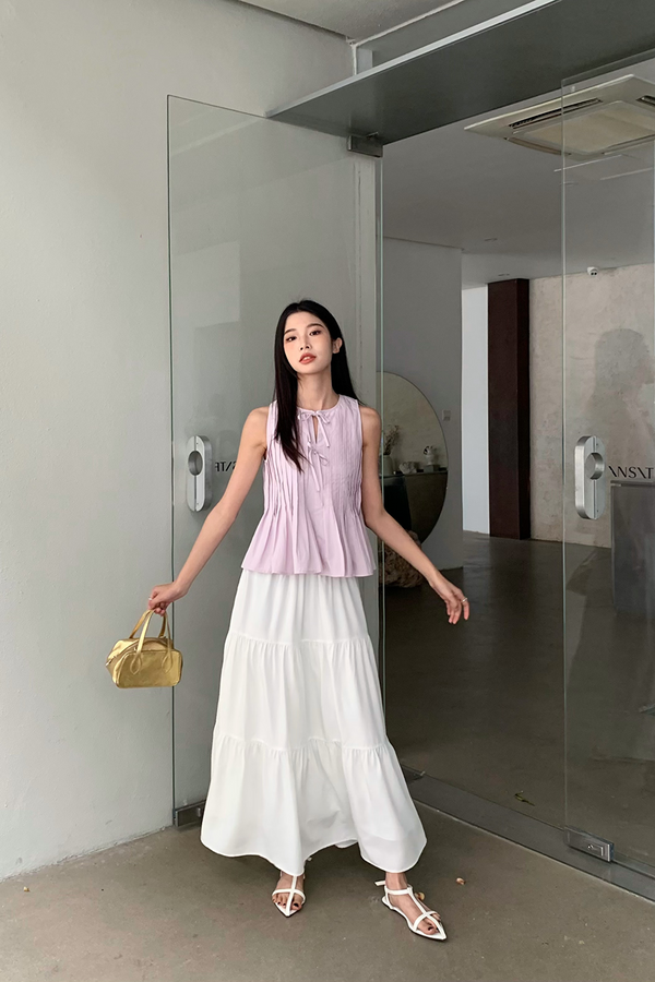 Better Pleats Sleeveless Blouse Periwinkle (Preorder)