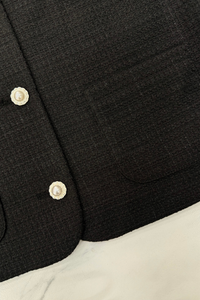 Bijou Tweed Sleeveless Vest Top Black (Backorder)