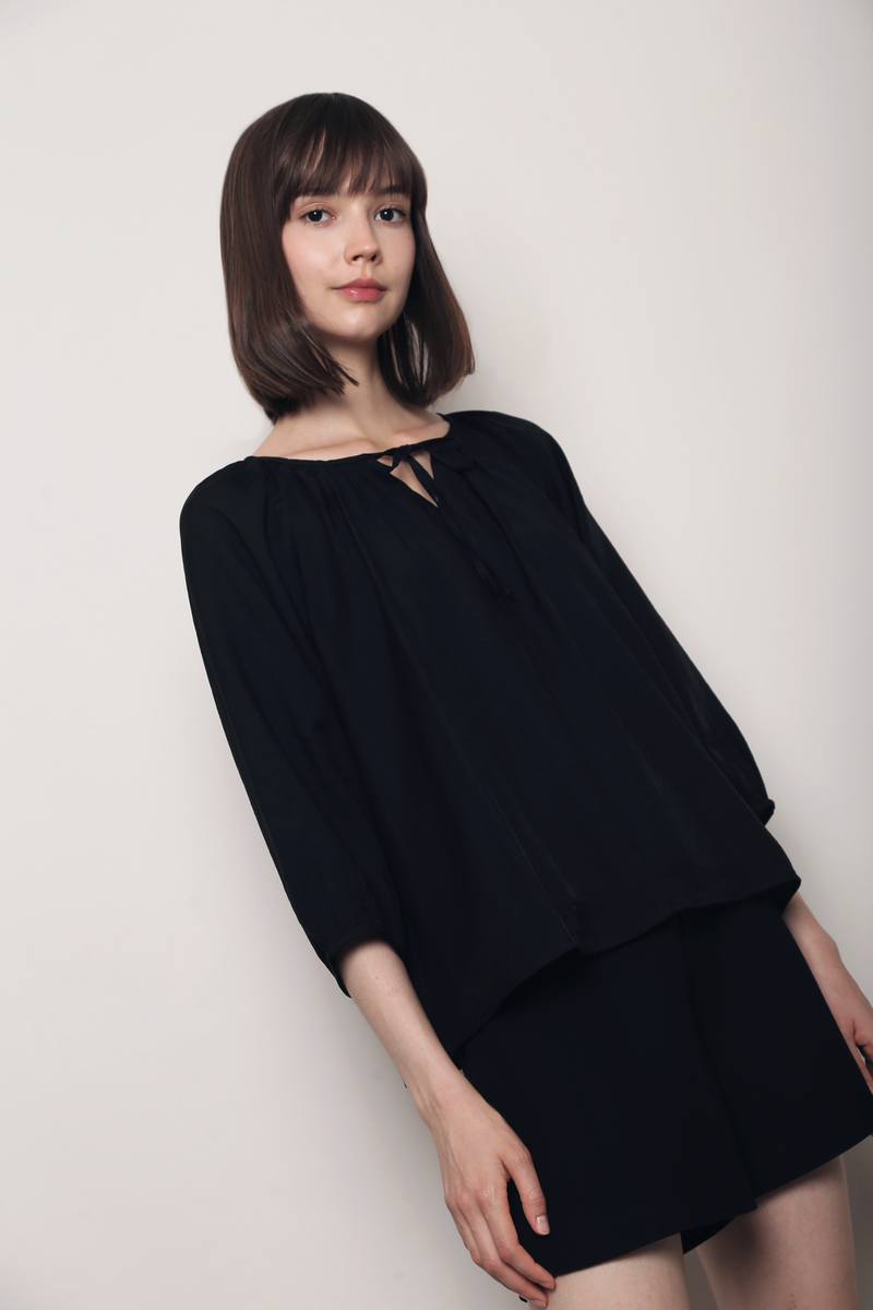 Blyth Gathered Blouse Black