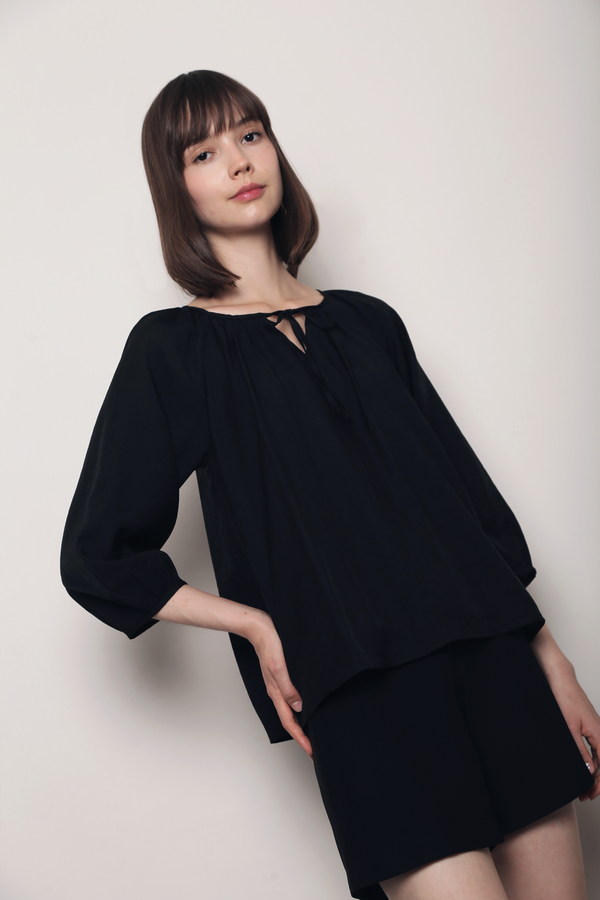 Blyth Gathered Blouse Black