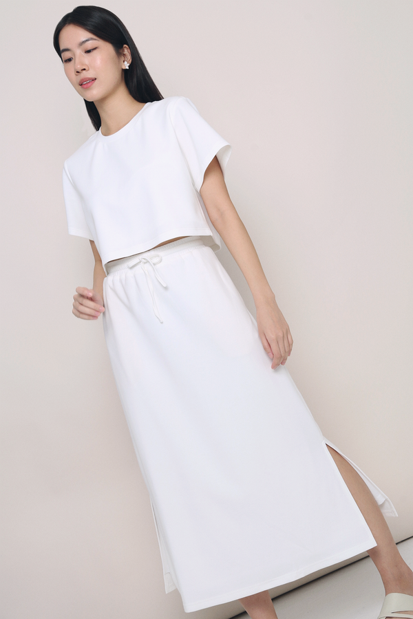 Bolin 2-Piece Sweater Skirt Set White (Restock)