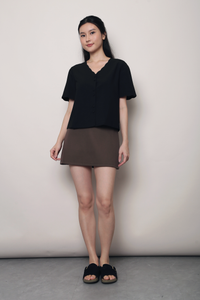 Bondi Scallop Trim Blouse Black