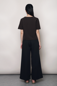 Bondi Scallop Trim Blouse Brown