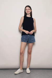 Boulevard Sleeveless Knit Vest Black