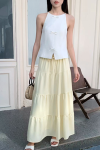 Bow Alert Strappy Top White