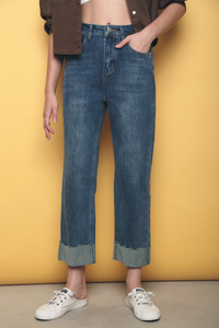 Brave Cuffed Hem Denim Jeans