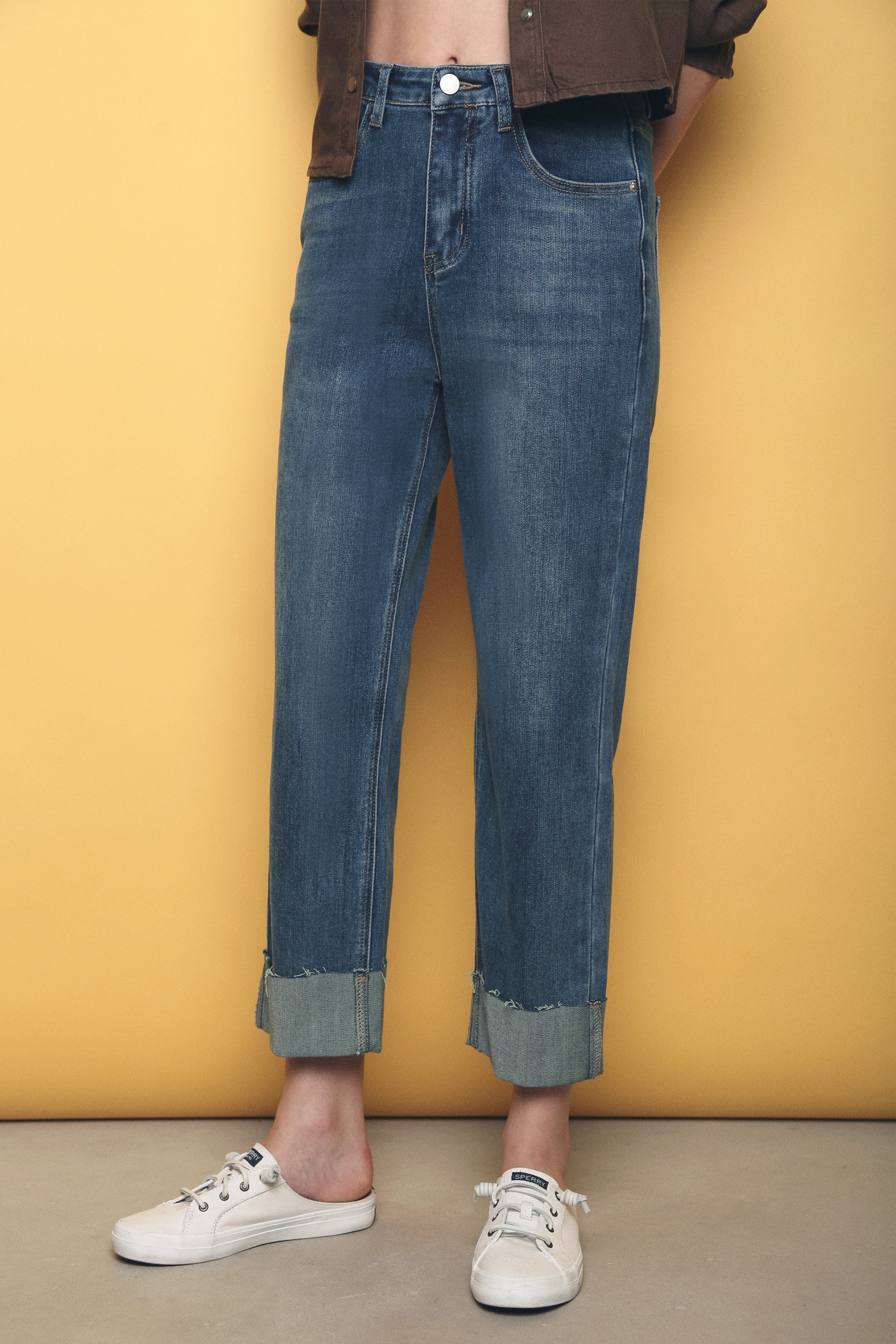 Brave Cuffed Hem Denim Jeans