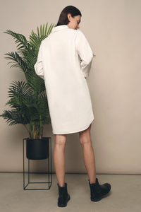 Braxton Pocket Shift Dress White