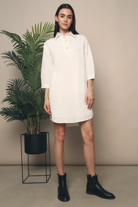 Braxton Pocket Shift Dress White
