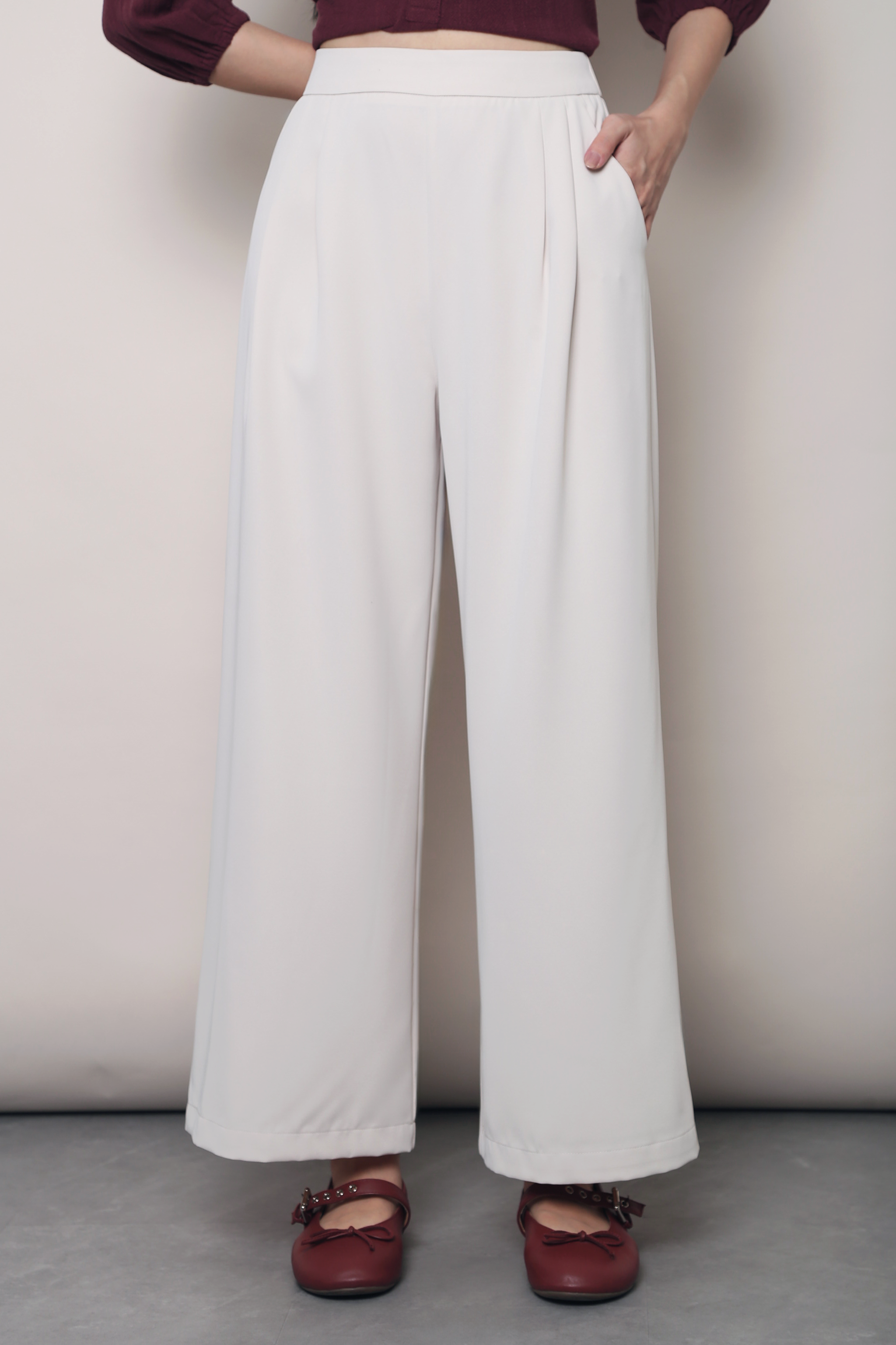 Brookside Pleat Pants Ivory (Backorder)
