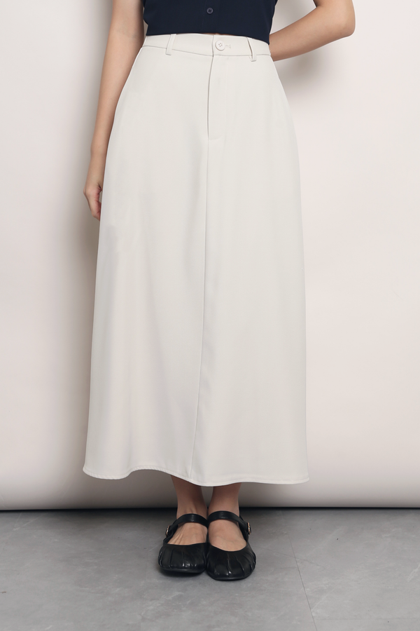Business As Usual Midi Skirt Cream