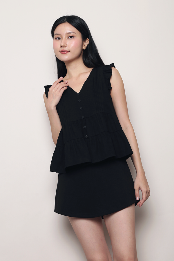 Buttercup Babydoll Blouse Black