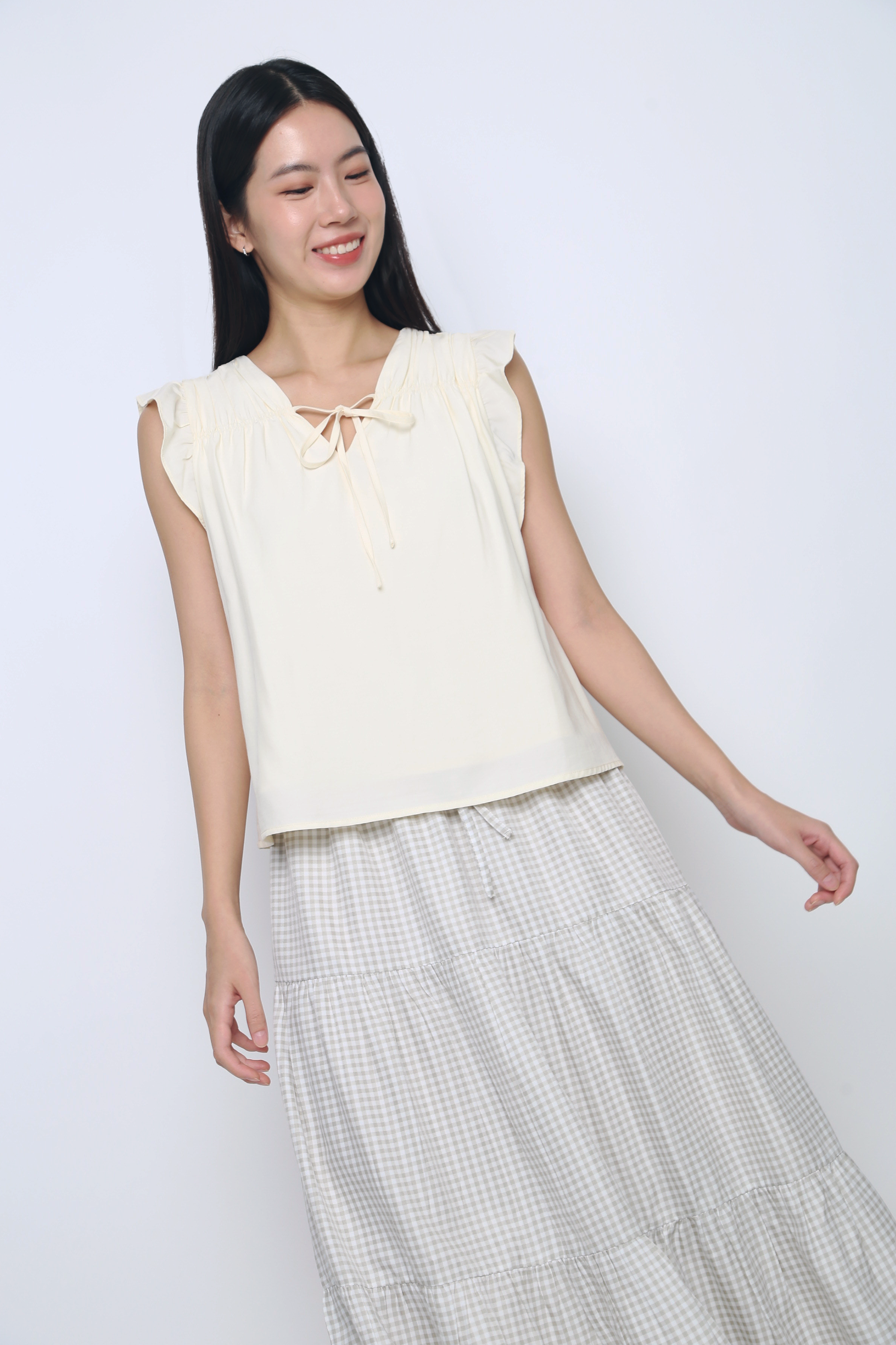 Butterfly Ruffles Blouse Buttermilk