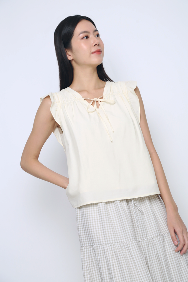 Butterfly Ruffles Blouse Buttermilk