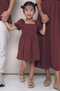 CNY MINI Glennis Ruche Dress Pomegranate