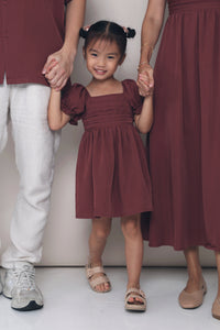 CNY MINI Glennis Ruche Dress Pomegranate