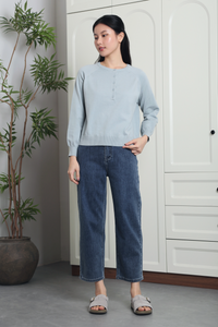 Cambridge Button Down Sweater Baby Blue