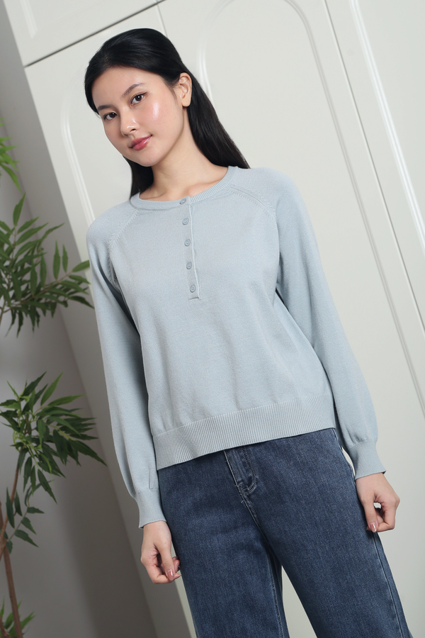 Cambridge Button Down Sweater Baby Blue