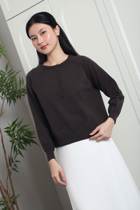 Cambridge Button Down Sweater Brown