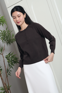 Cambridge Button Down Sweater Brown