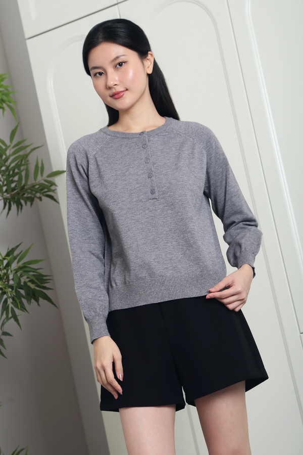Cambridge Button Down Sweater Grey