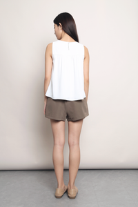 Carefree Notch Neck Top White