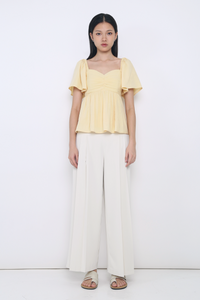 Ceci Sweetheart Babydoll Top Sunshine Yellow