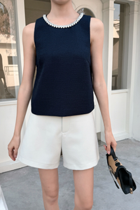 Celestial Bejeweled Vest Top Navy