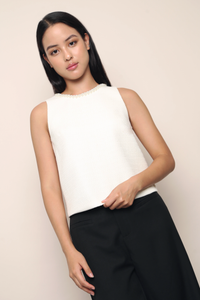 Celestial Bejeweled Vest Top Ivory