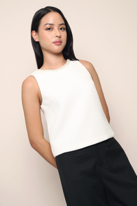 Celestial Bejeweled Vest Top Ivory
