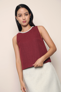 Celestial Bejeweled Vest Top Wine