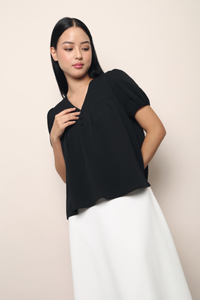 Celestine Floaty Babydoll Top Black (Restock)