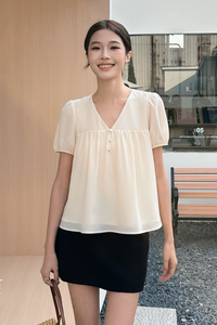 Celestine Floaty Babydoll Top Ivory (Restock)