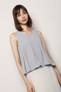 With Love Sleeveless Blouse Powder Blue
