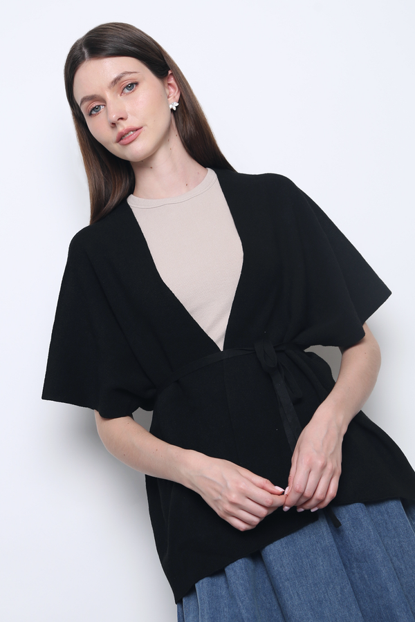 Chate Drape Cardigan Black (Restock)