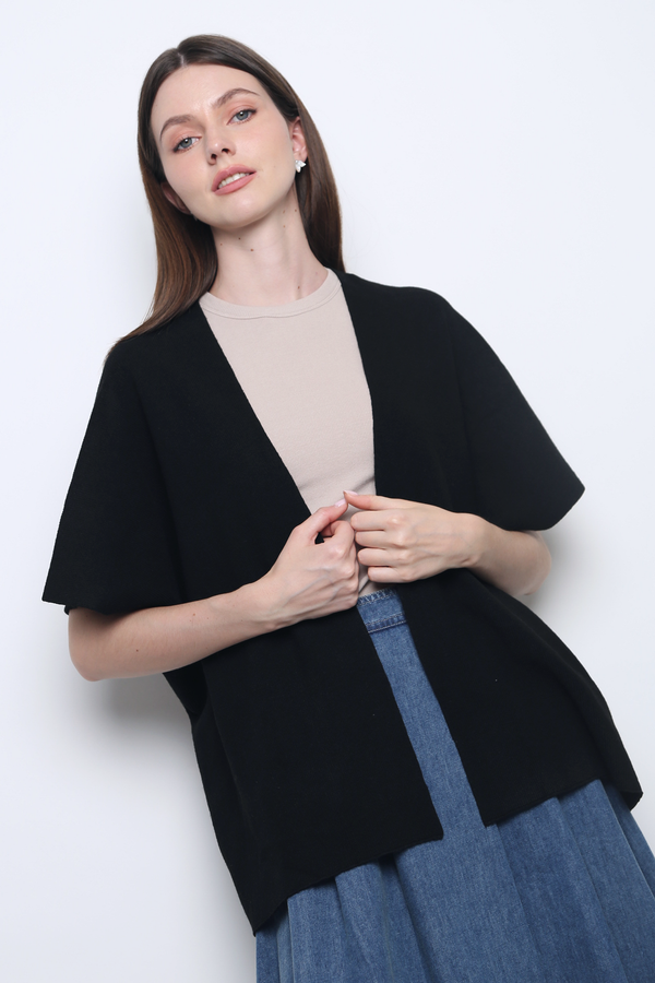 Chate Drape Cardigan Black (Restock)