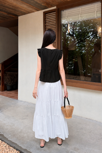 Cherish Ruffle Babydoll Top Black