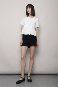 Dear Pleat Peplum Blouse White