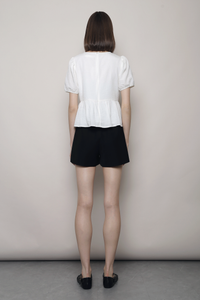 Dear Pleat Peplum Blouse White