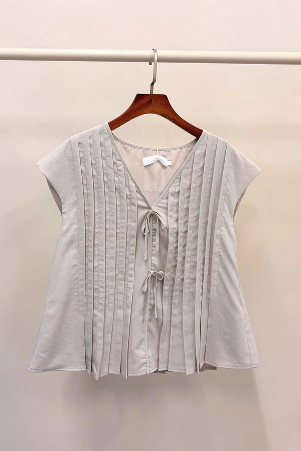 Softline Pleat Blouse Ash Oat
