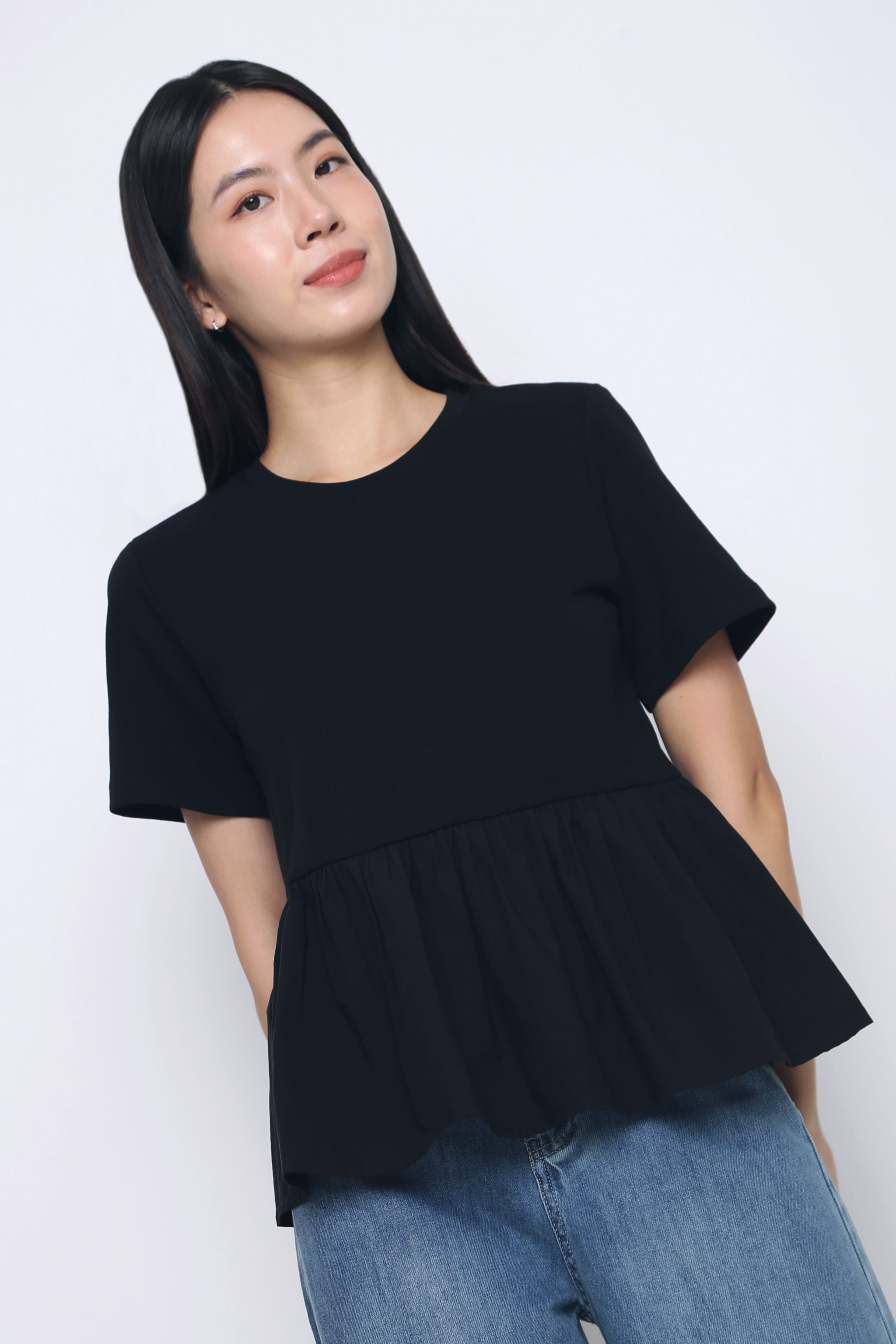 Sightseer Babydoll Top Black