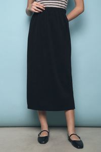 Chrisley Pleated Midi Skirt Black