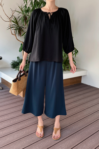 City Pleat Culottes Navy