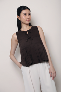 Claremont Pintuck Top Brown (Restock)