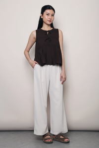 Claremont Pintuck Top Brown (Restock)