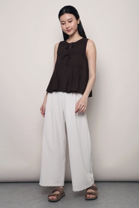 Claremont Pintuck Top Brown (Restock)