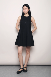 Classic Pintuck Dress Black